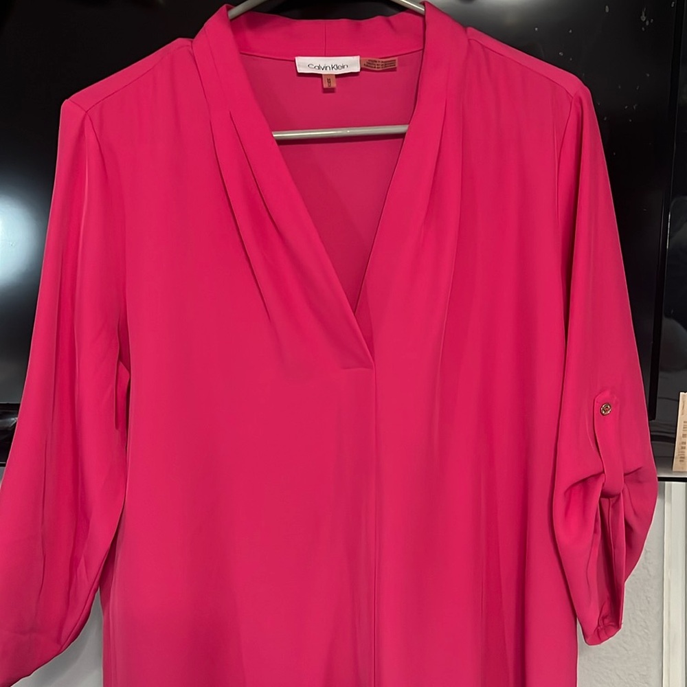 Hot pink Calvin Klein blouse